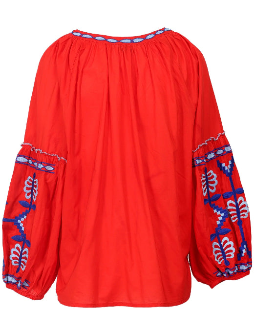 STRAWBERRY SILK BLOUSE