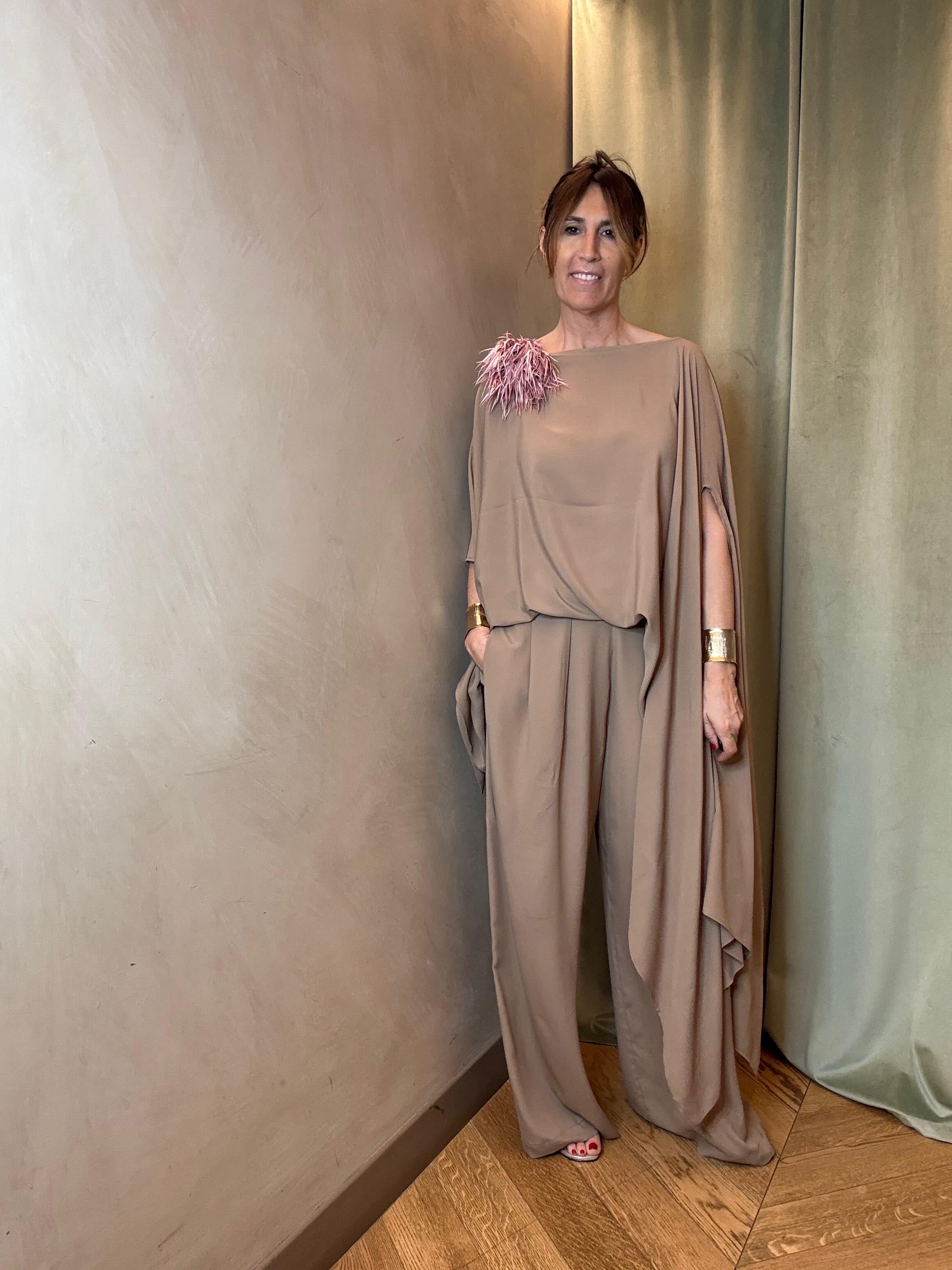 PANTALONE SETA SABBIA