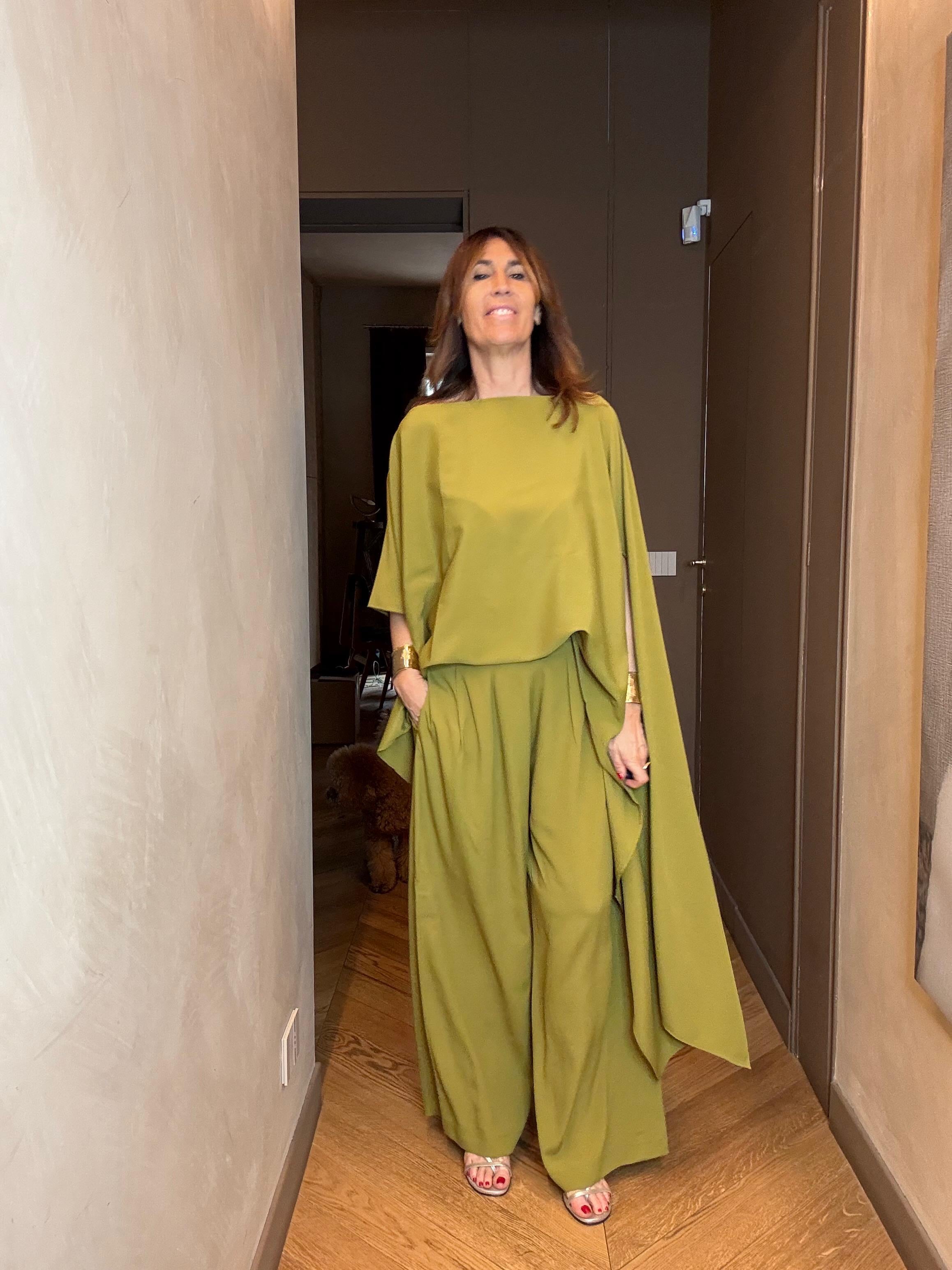 PANTALONE SETA OLIVA