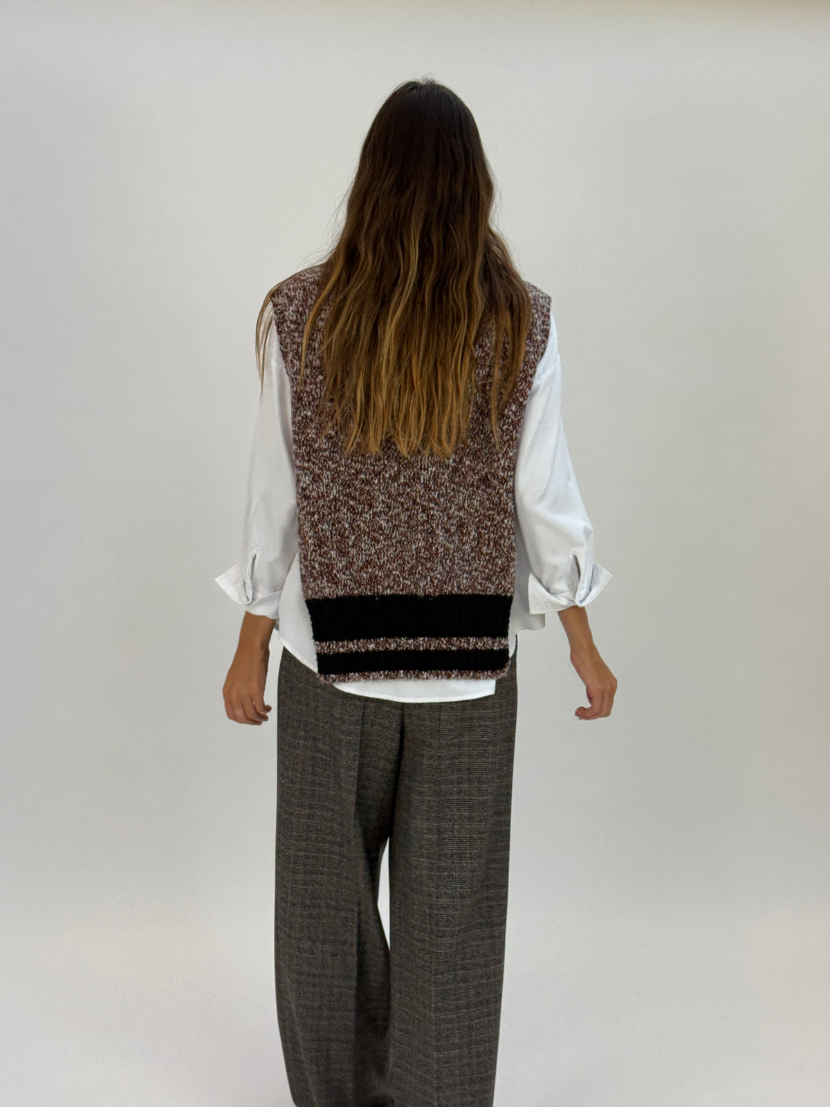 DAV03 Gilet melange - 15 BRUCIATO-NERO