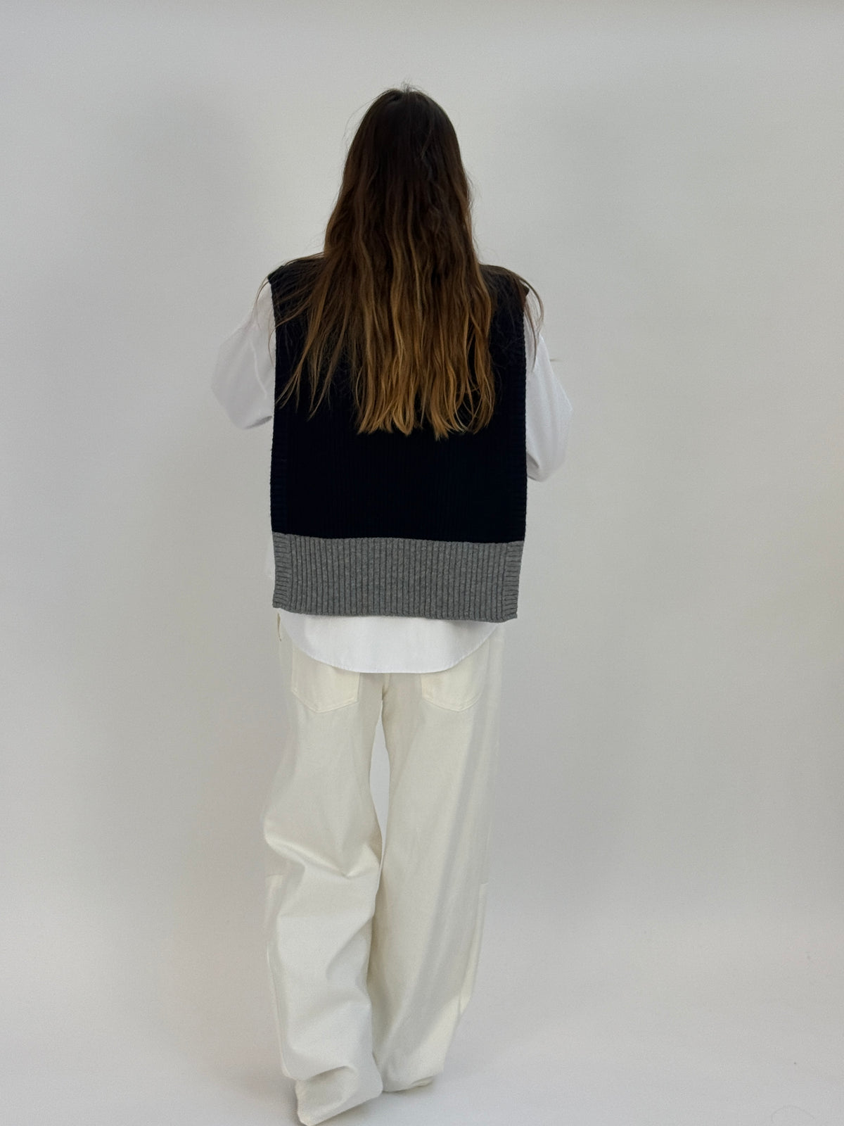 DAV04 Gilet bicolore - 17 GRIGIO-BLU