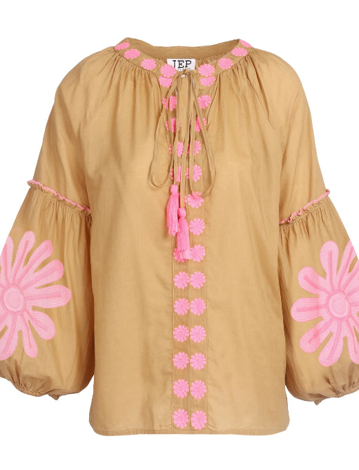 STRAWBERRY SILK BLOUSE