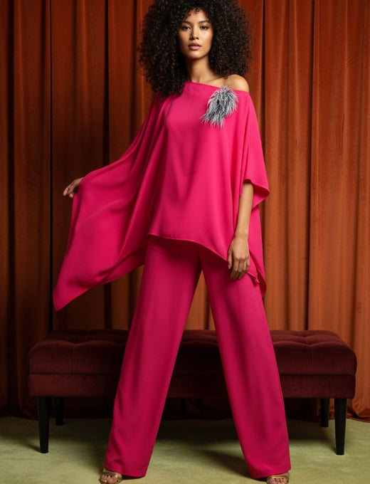 PANTALONE SETA FRAGOLA