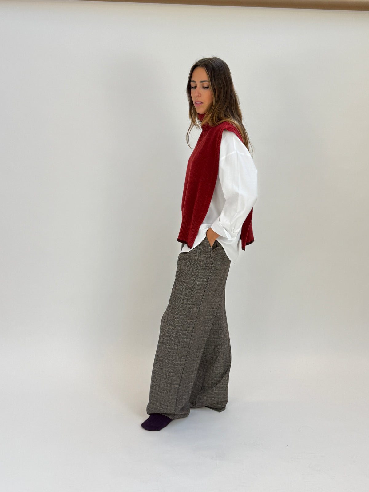 DAV02 Gilet collo alto - 11 ROSSO-GRANATA