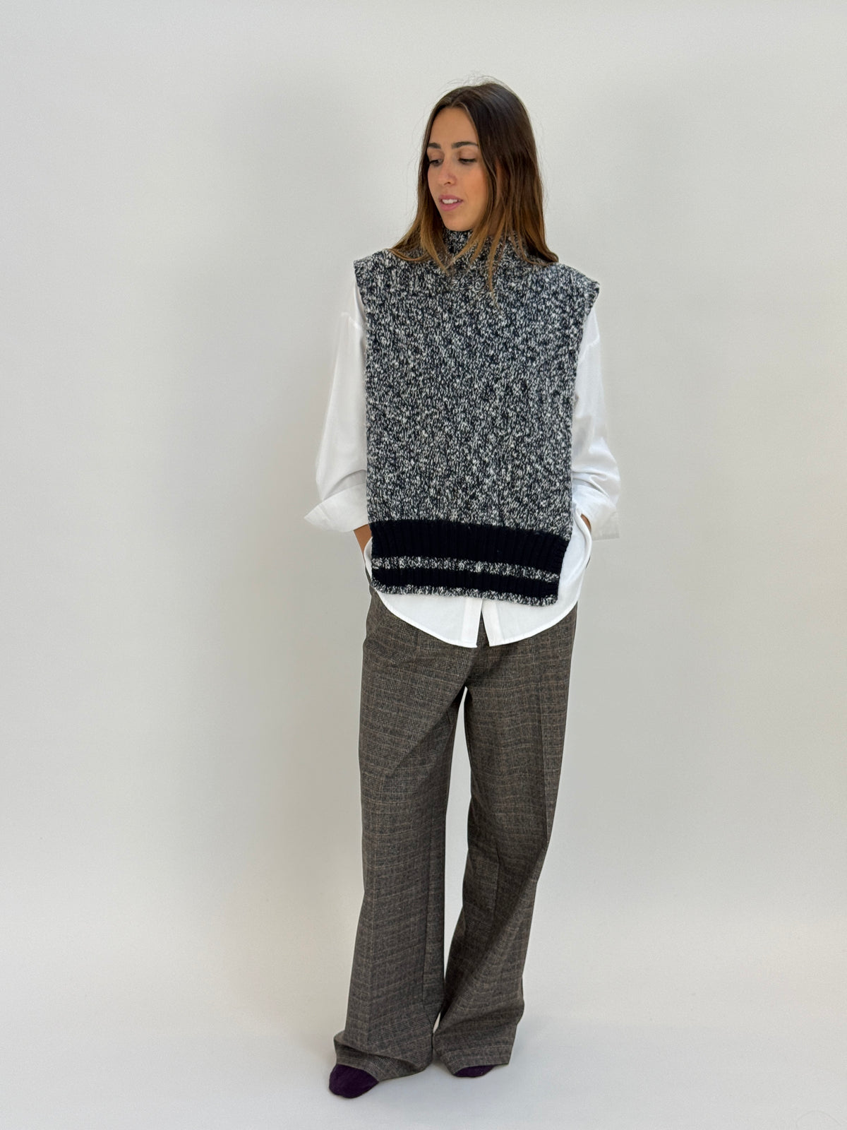DAV03 Gilet melange - 16 BLU-BLU