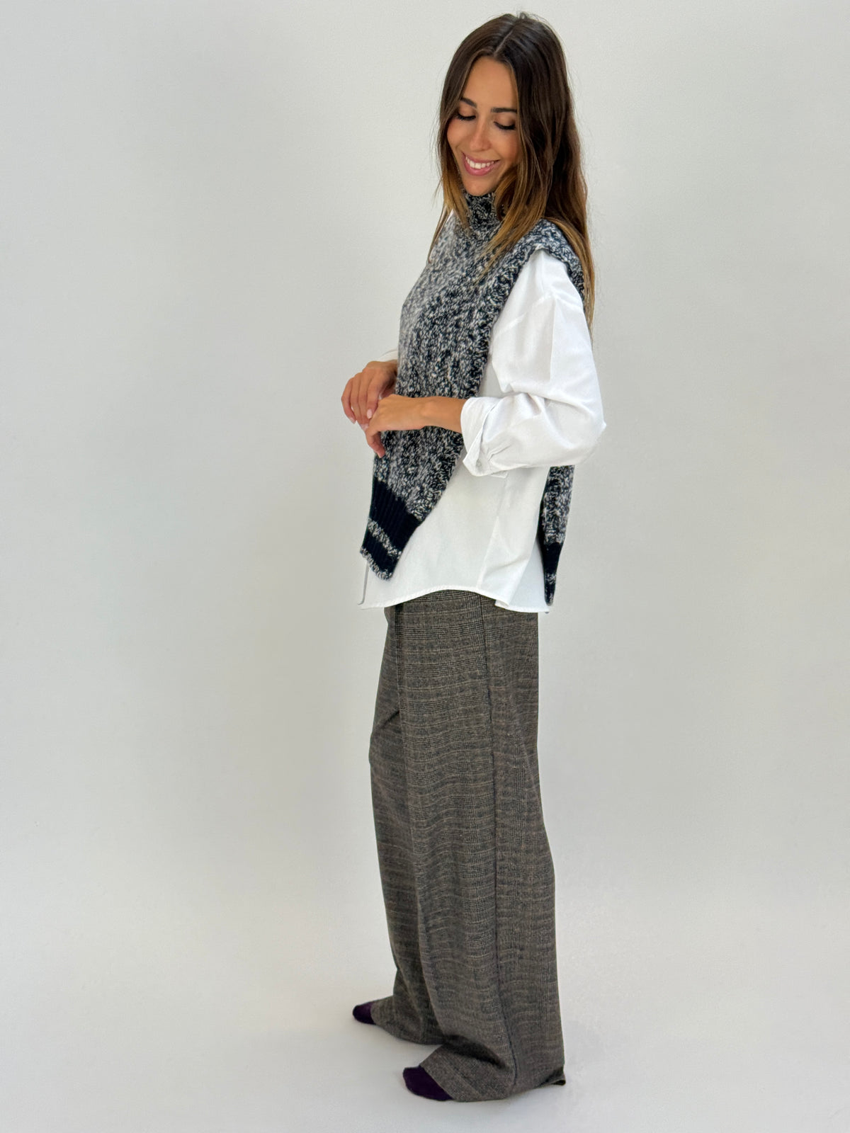 DAV03 Gilet melange - 16 BLU-BLU